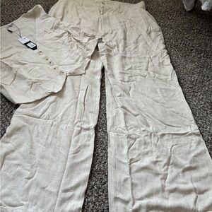 Elegant Cream Women's Pants & Jumpsuit Set